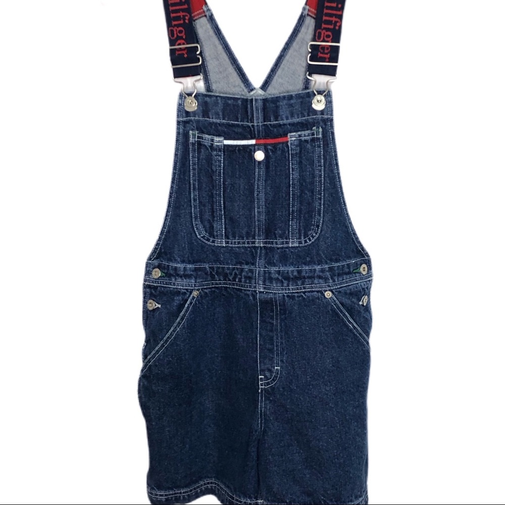 Tommy Hilfiger 90s girls overalls XL logo straps